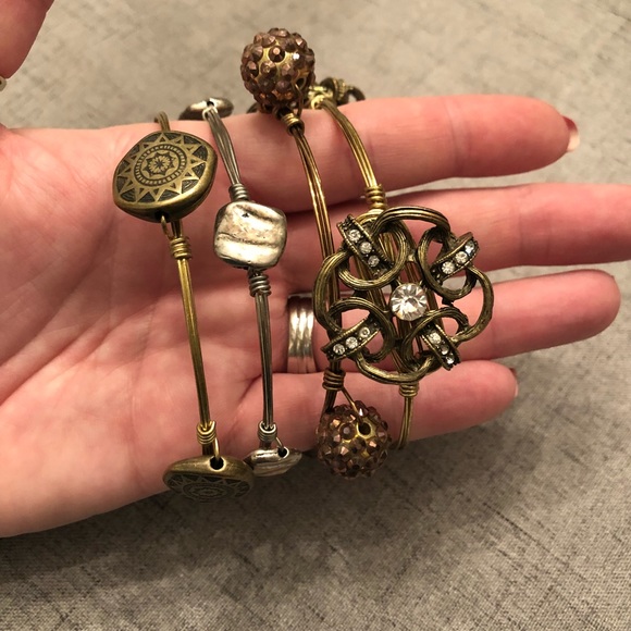 Gemstone and Beaded Bangle Bracelets - Picture 5 of 5